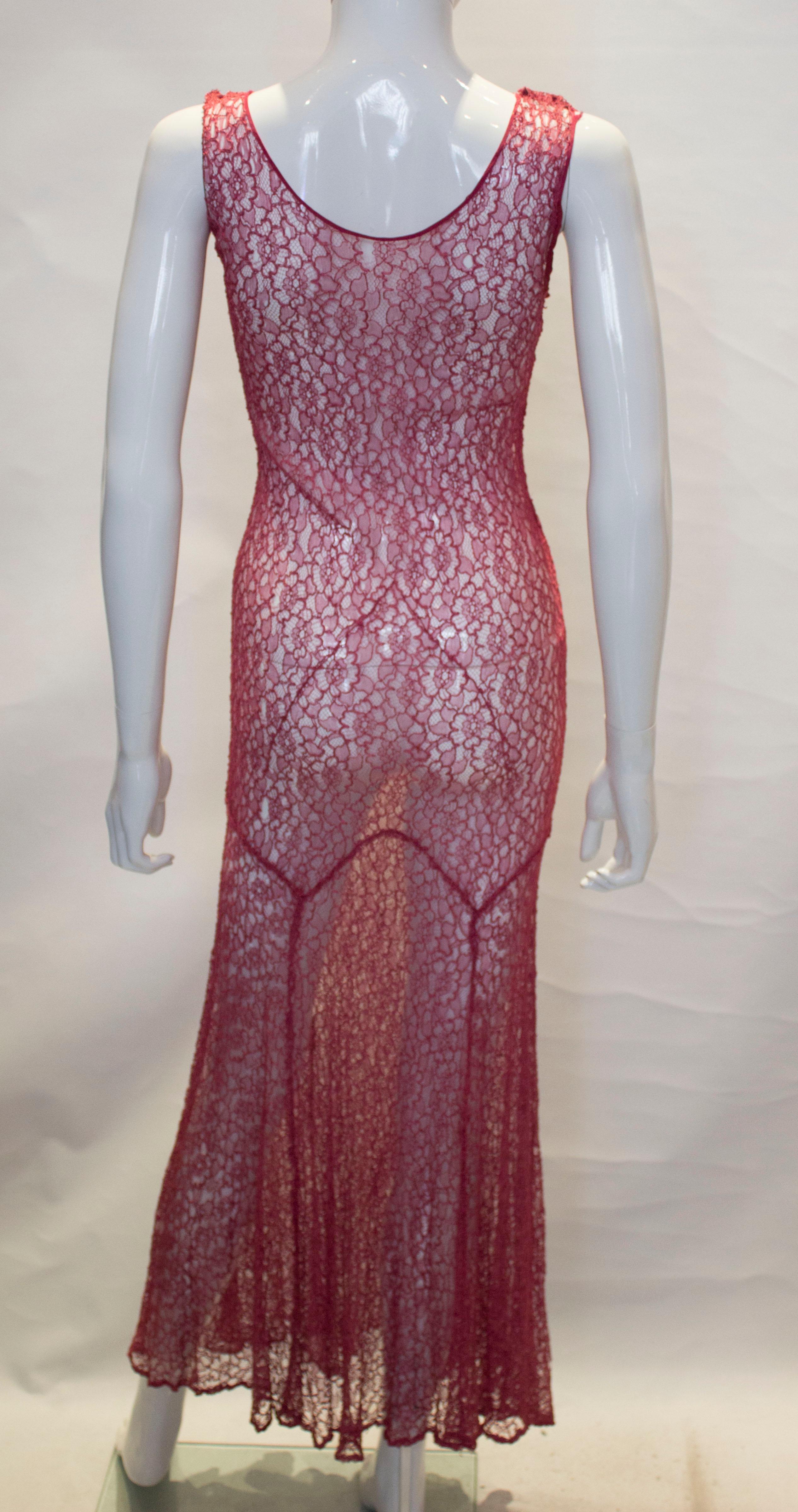 raspberry lace dress