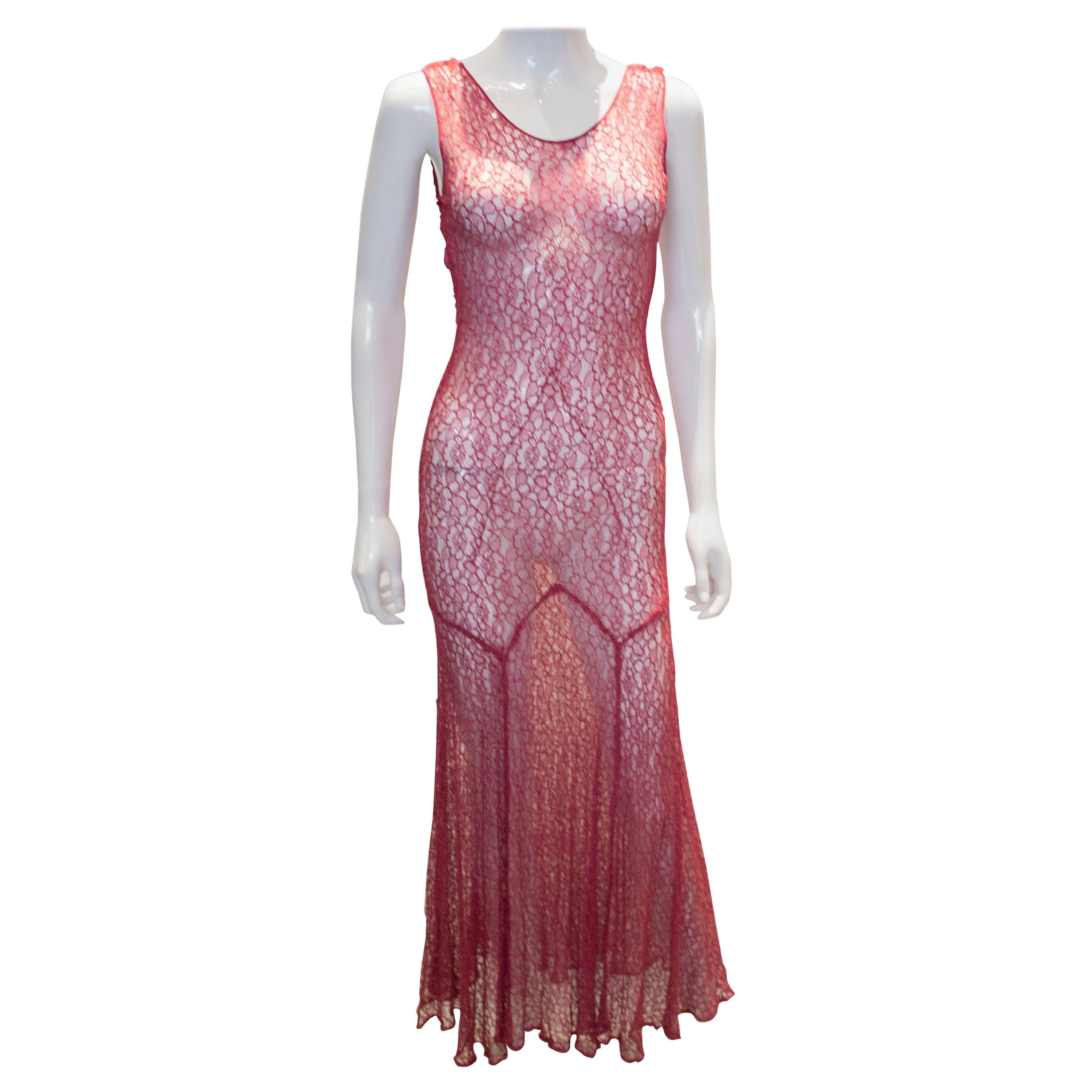 raspberry lace dress