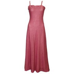 Robe en tricot rose framboise vintage