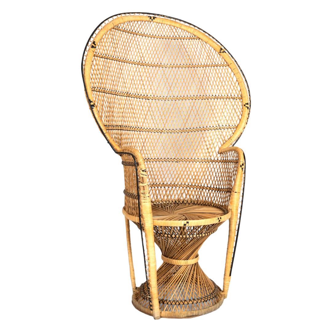 Mid-Century Modern Vintage Ratan Peacock Chair For Sale