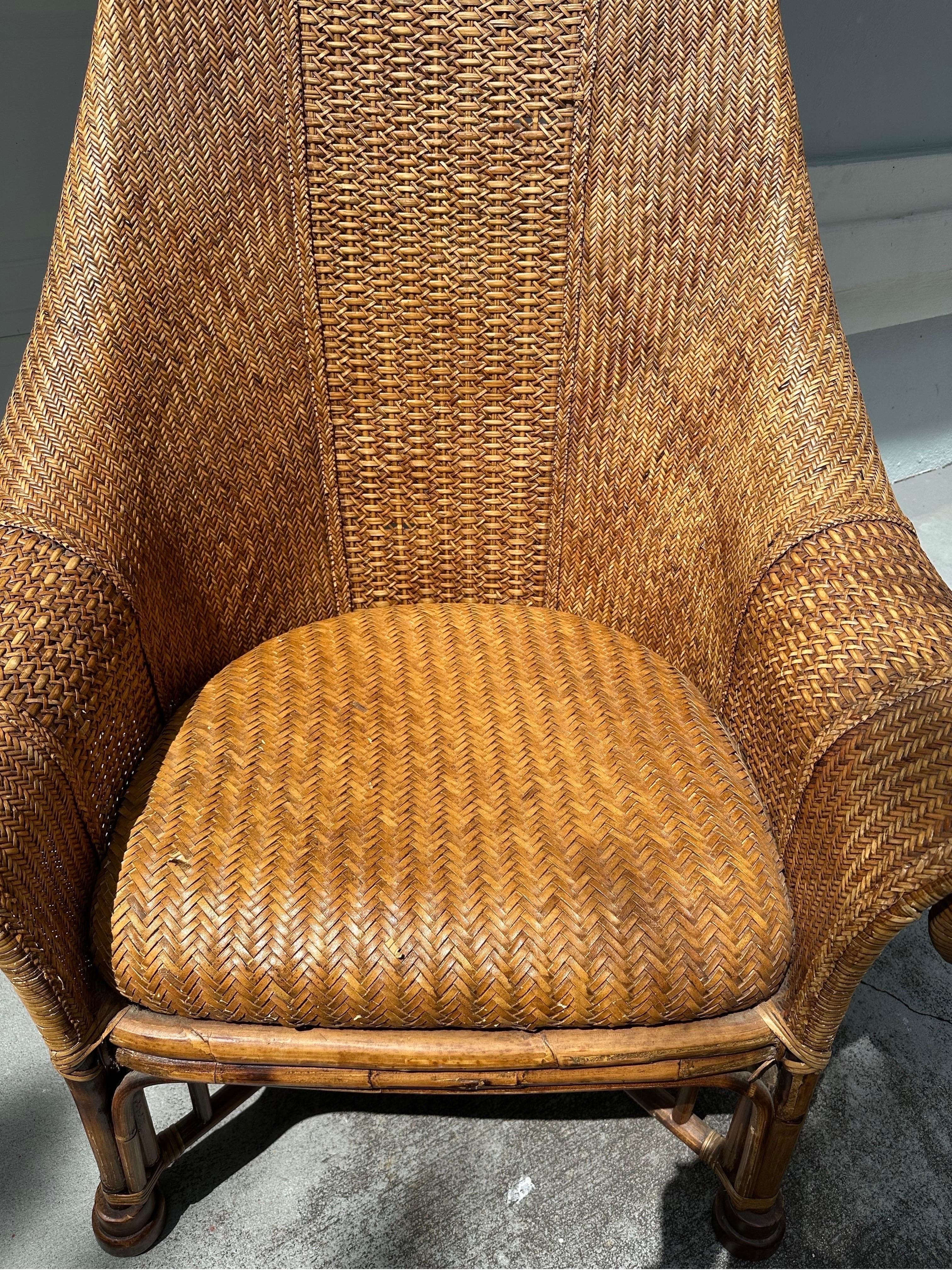 Vintage Rattan and Bamboo Armchair attr. To Ralph Lauren For Sale 3
