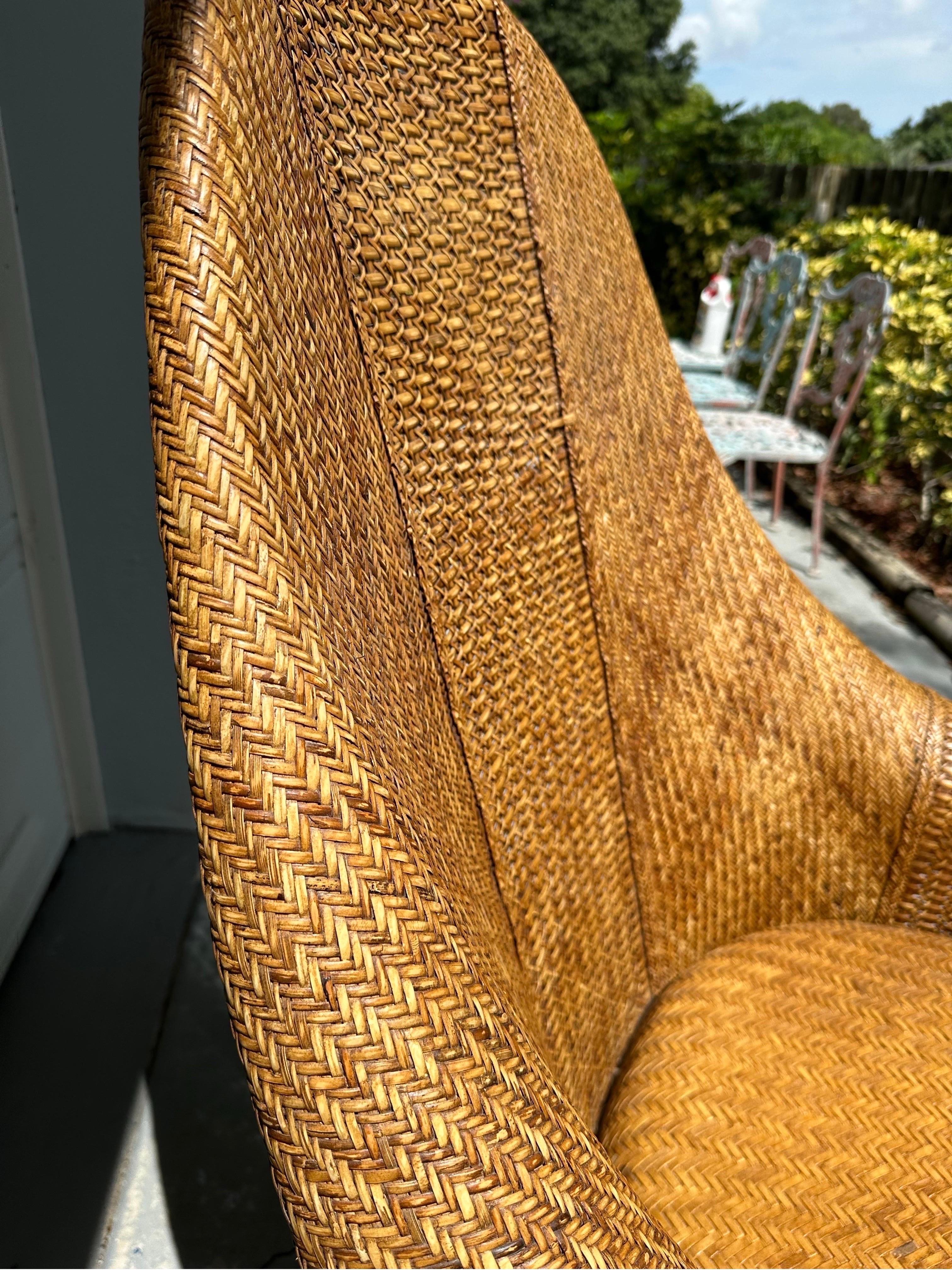 Vintage Rattan and Bamboo Armchair attr. To Ralph Lauren For Sale 4