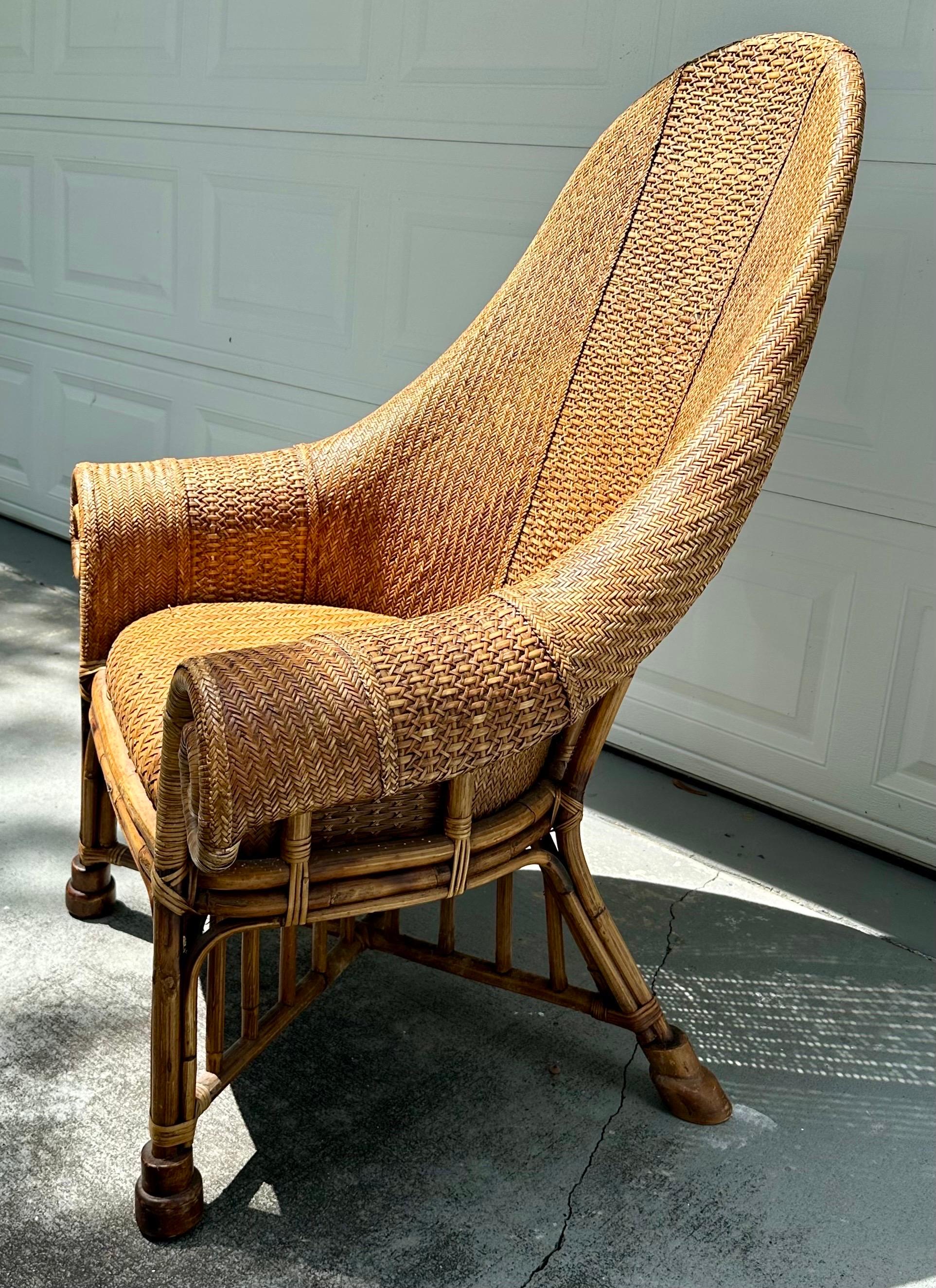 Vintage Rattan and Bamboo Armchair attr. To Ralph Lauren For Sale 7