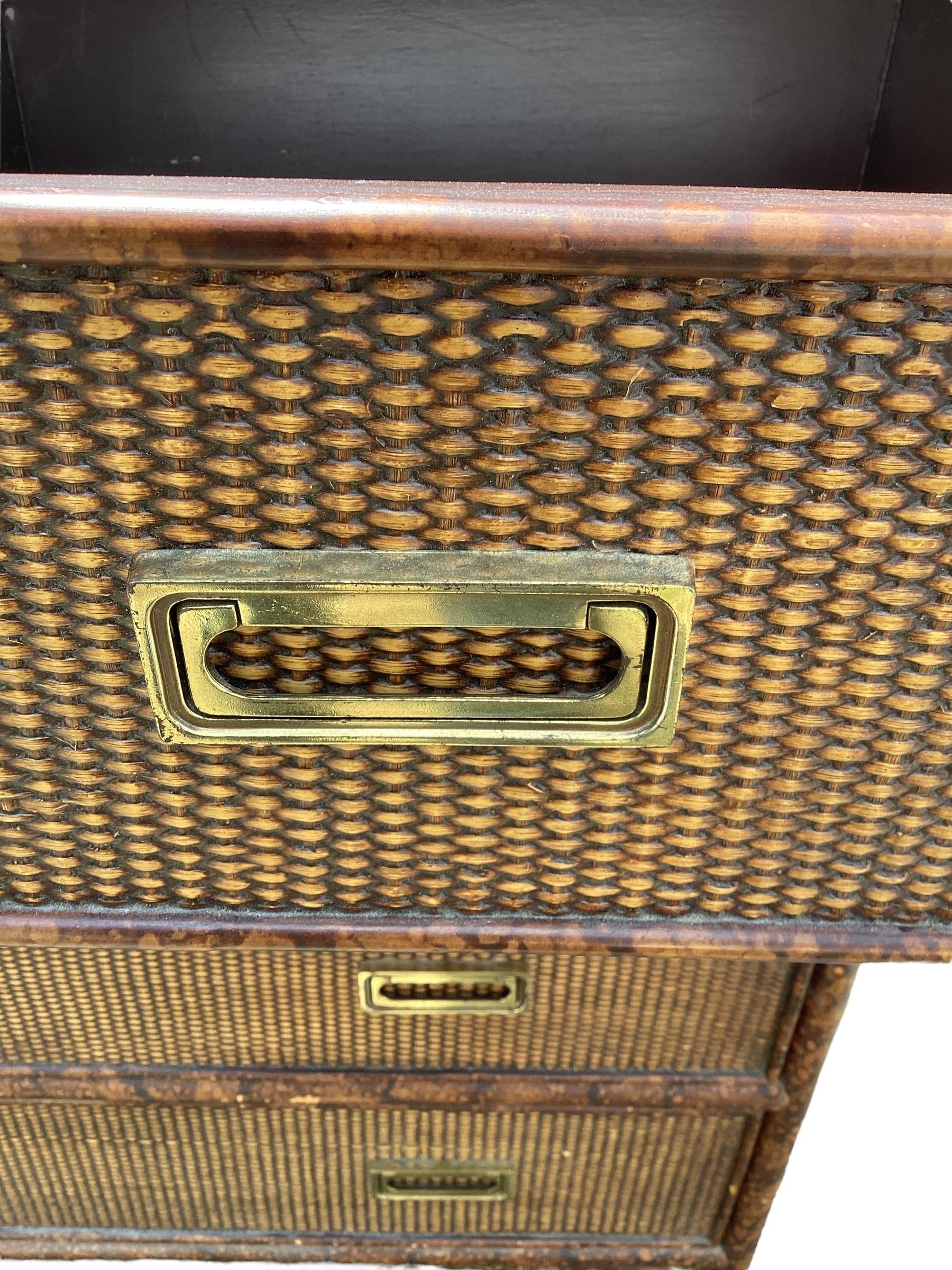 Vintage Rattan and Bamboo Chest of Drawers For Sale 3