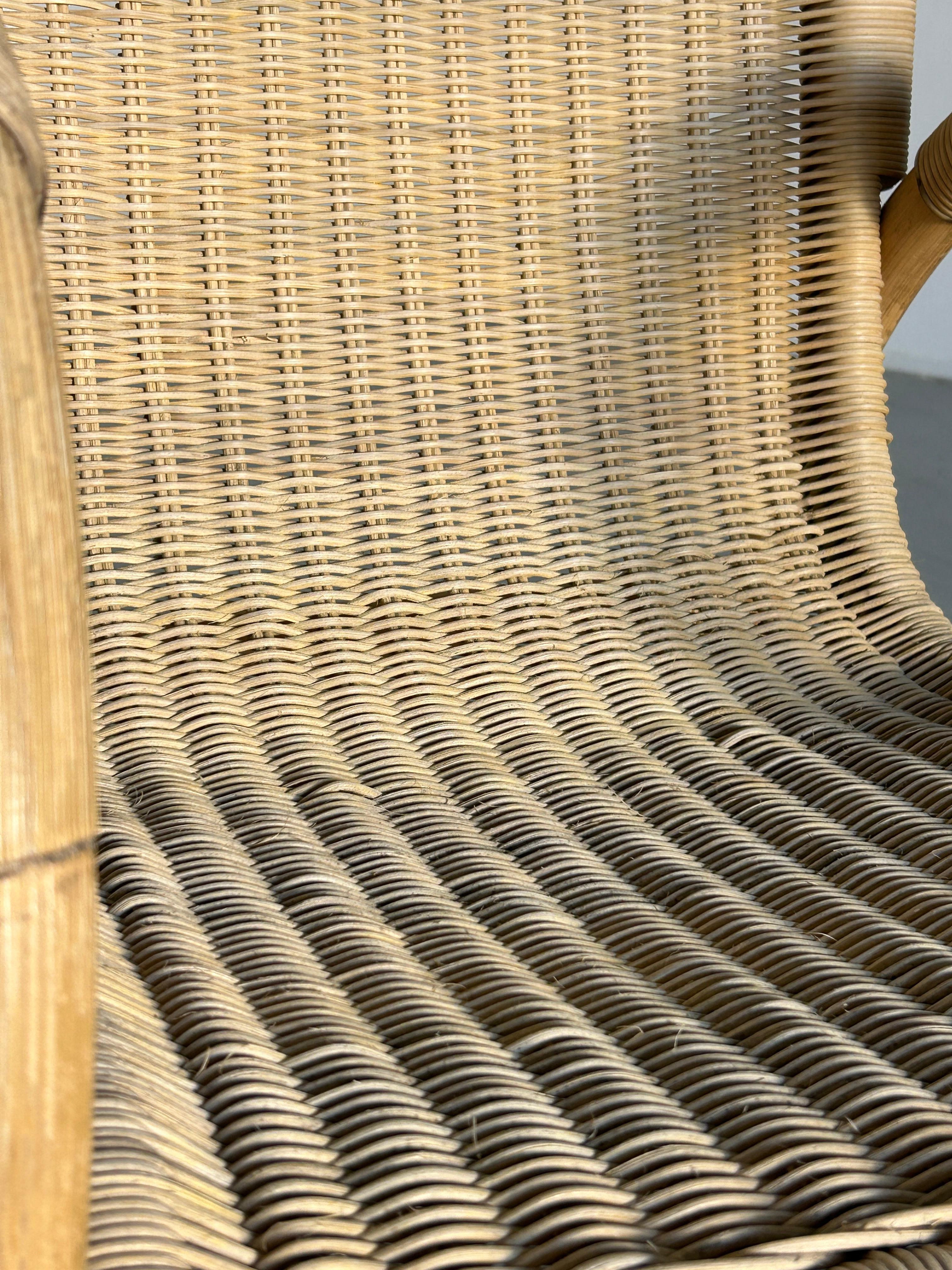 Vintage Rattan and Bamboo Lounge Armchair from Arco, 1950s Germany Mid-Century  8