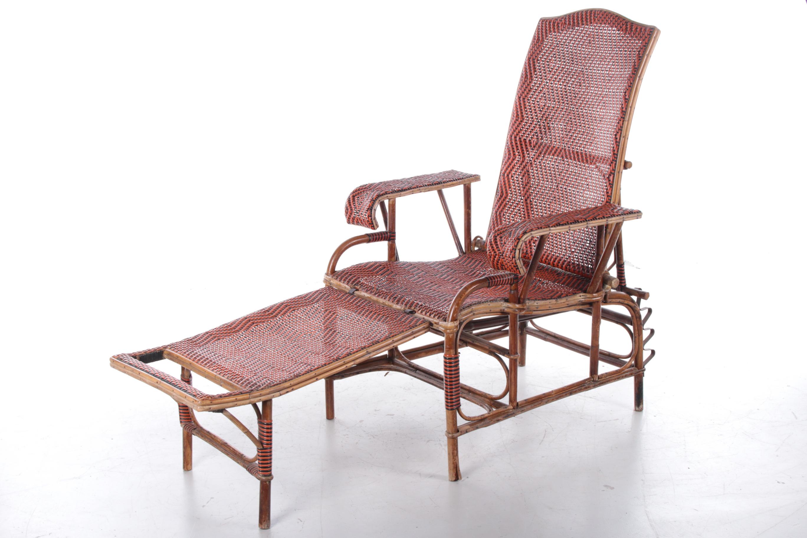 Vintage Rattan and Bamboo Lounge Chair, 1960s 4
