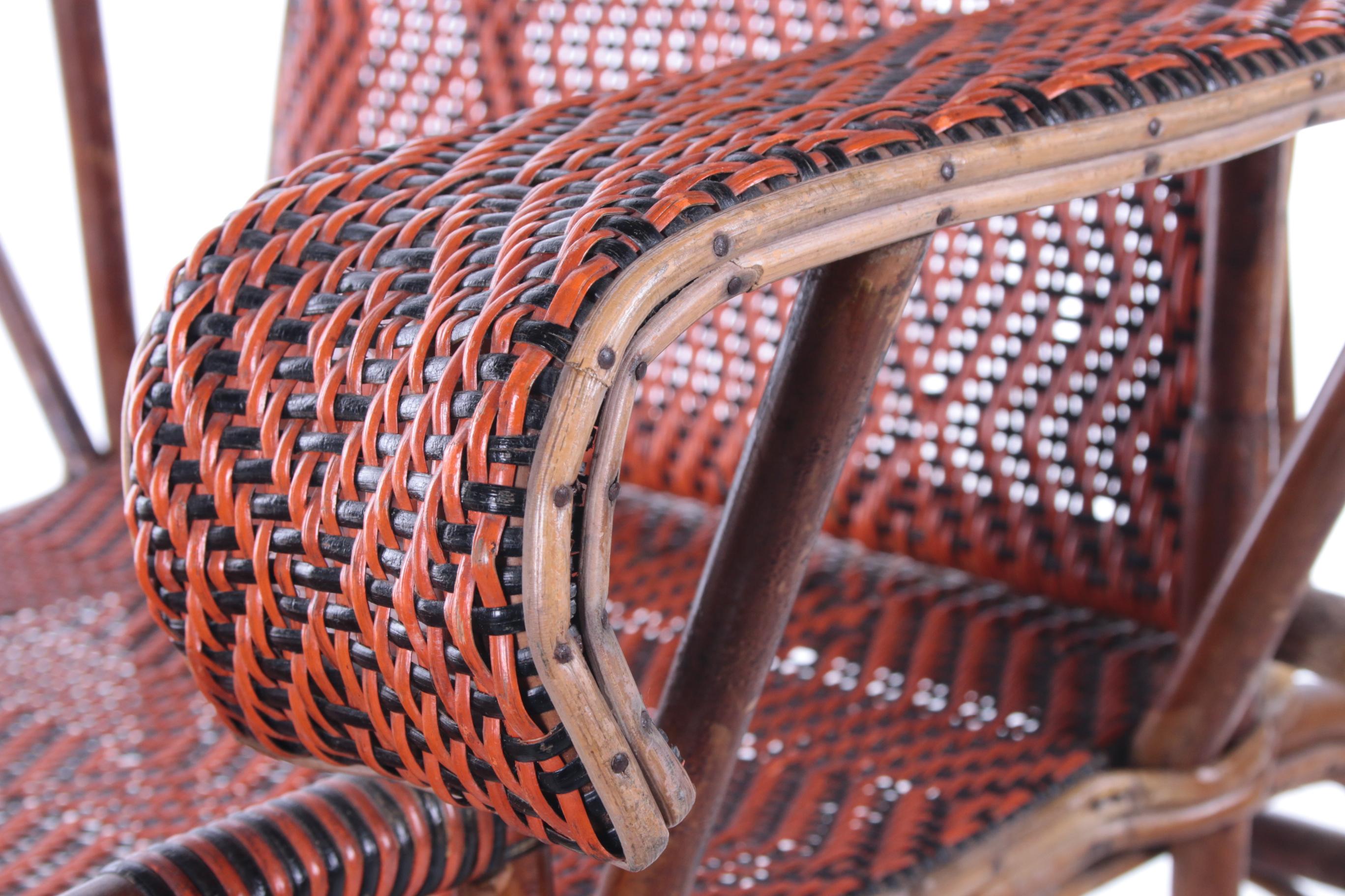 Vintage Rattan and Bamboo Lounge Chair, 1960s 7