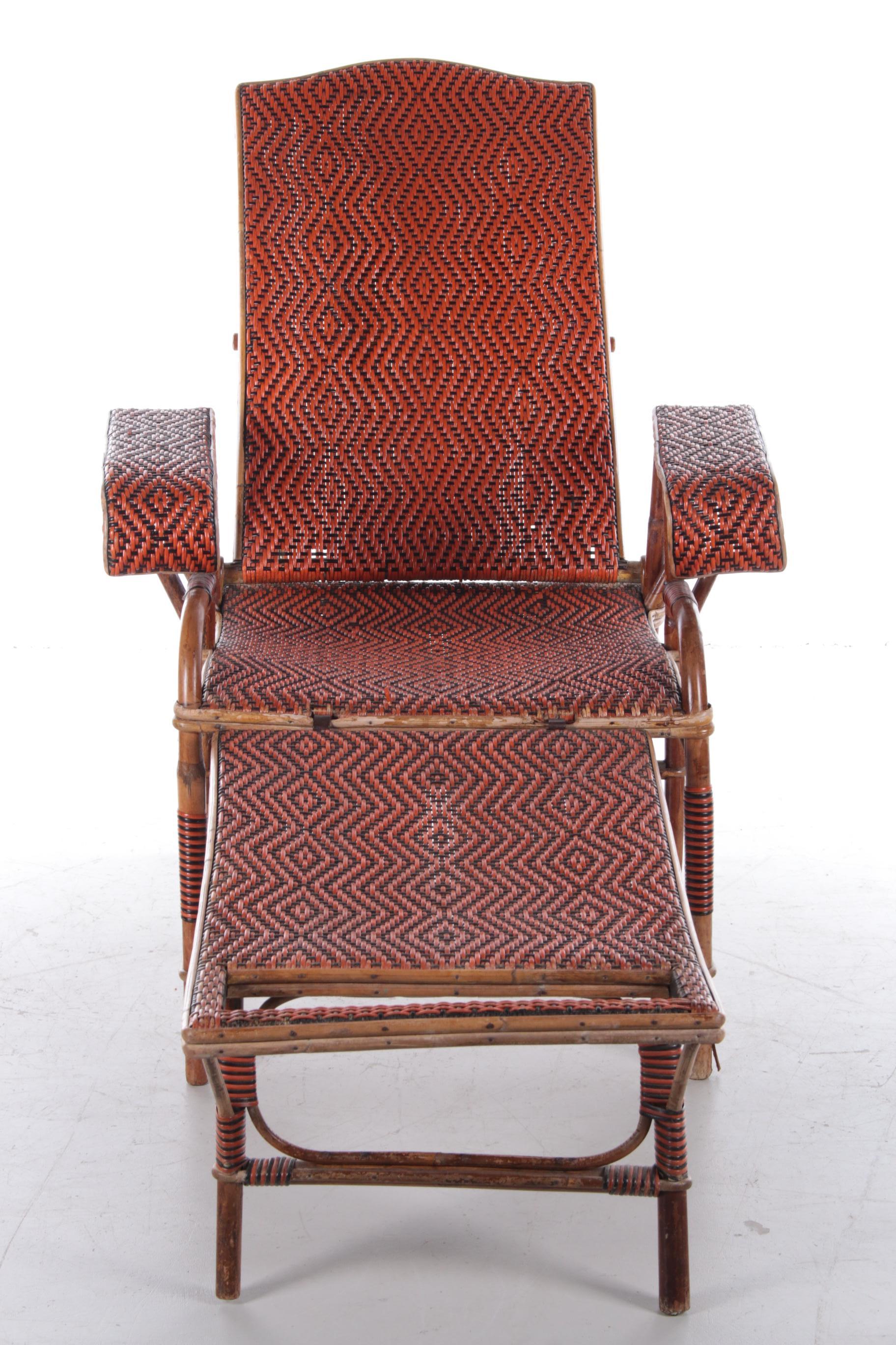 Vintage Rattan and Bamboo Lounge Chair, 1960s 1