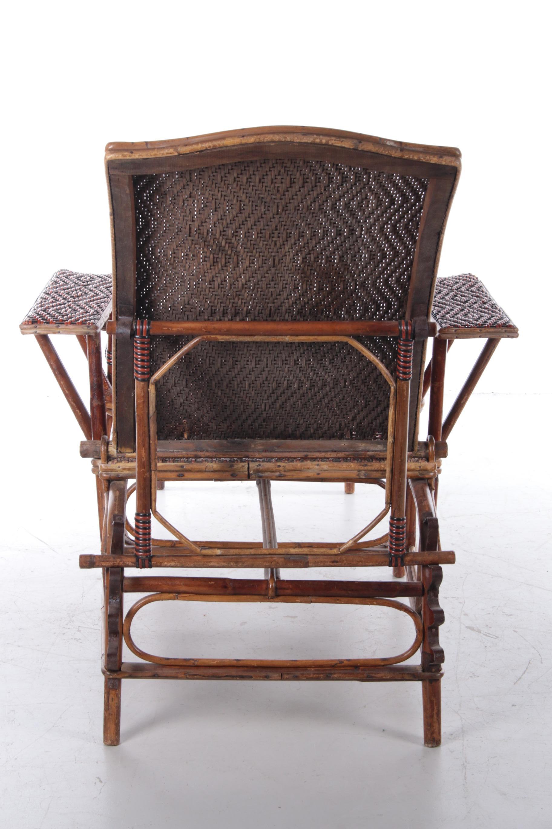 Vintage Rattan and Bamboo Lounge Chair, 1960s 2