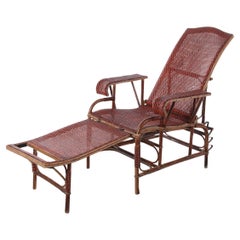 Vintage Rattan and Bamboo Lounge Chair, 1960s
