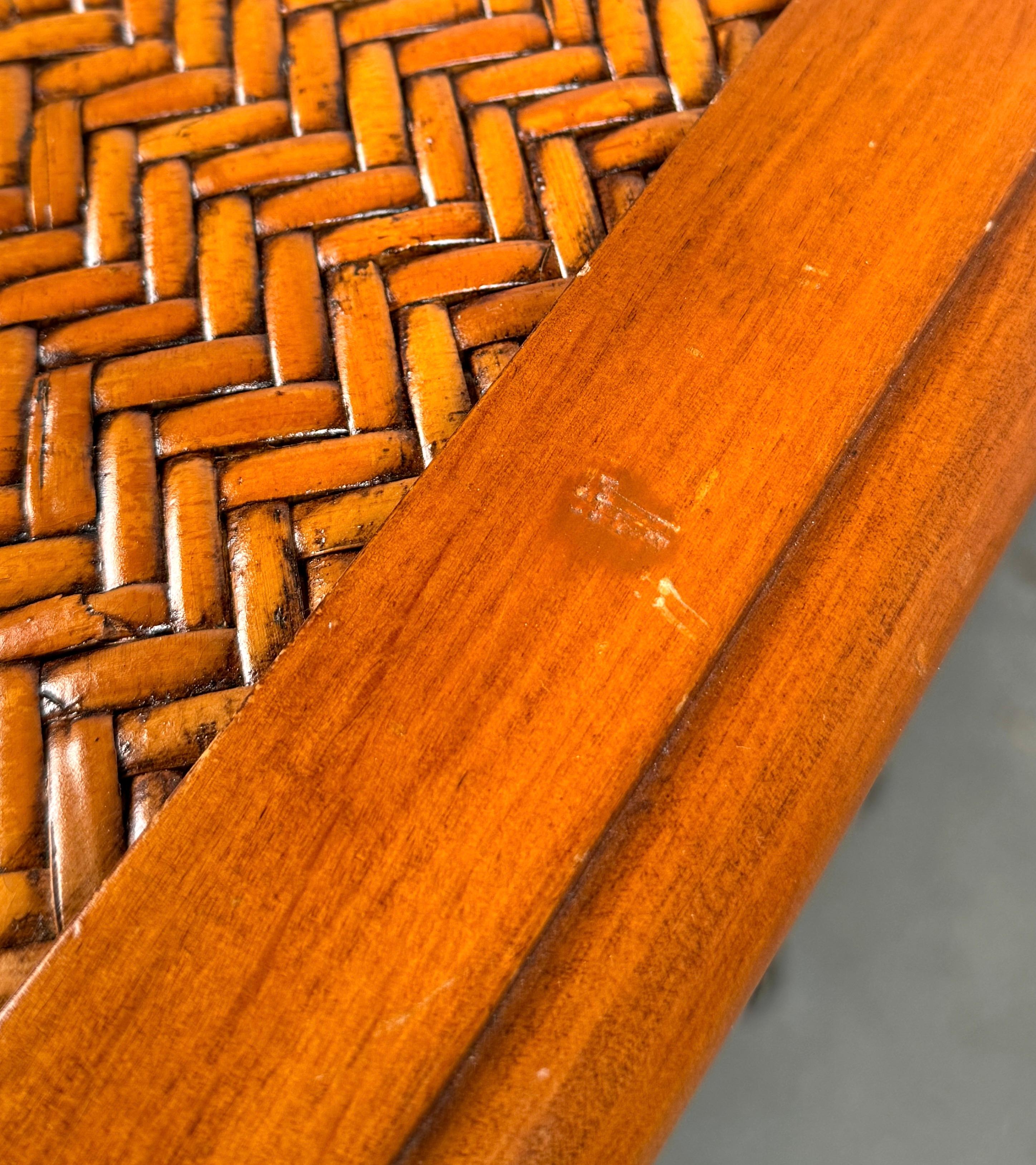 Comò a sette cassetti in rattan e bambù vintage in vendita 12