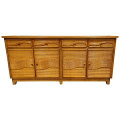 Vintage Rattan and Bamboo Sideboard, 1970s