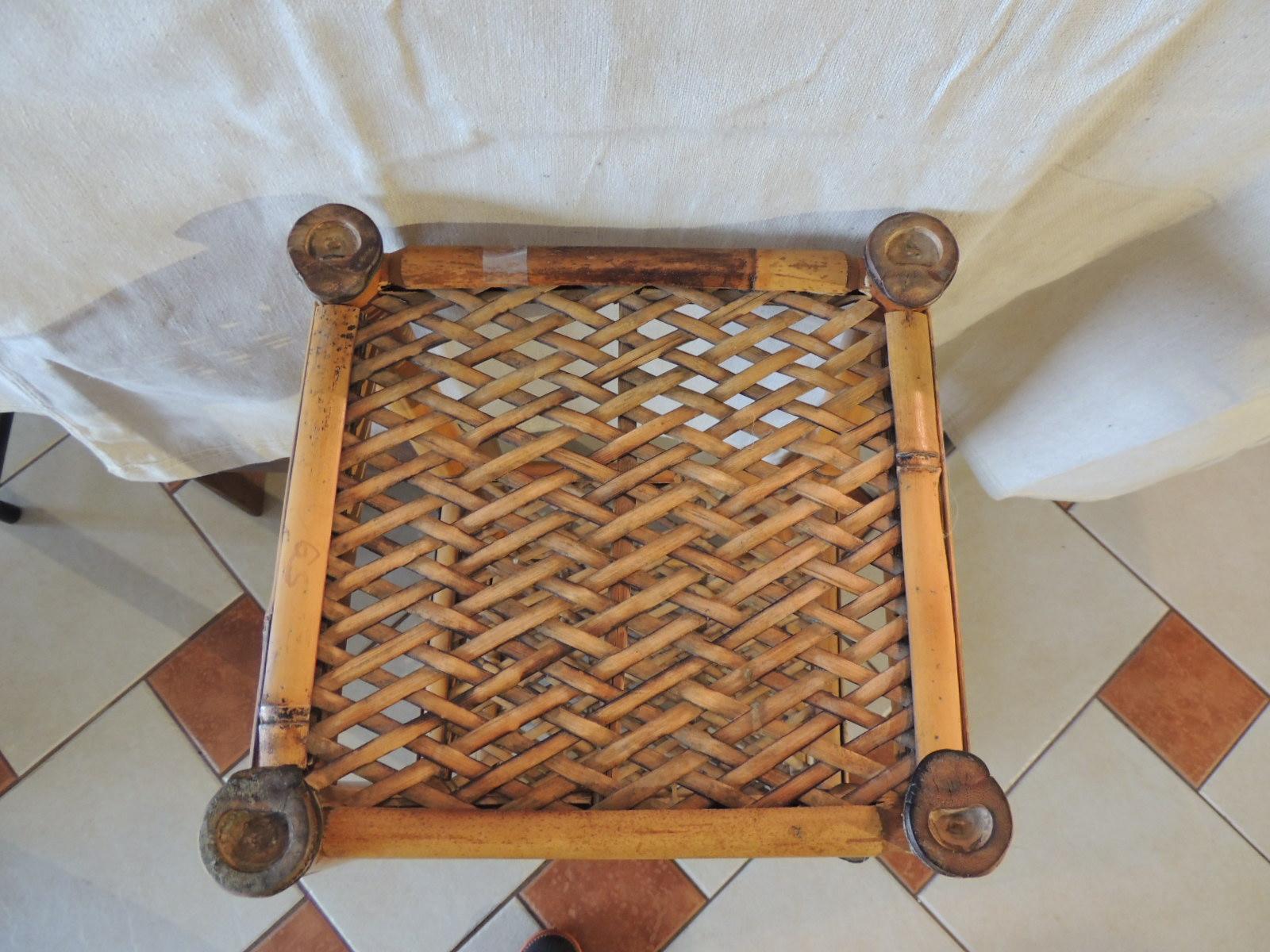 Late 20th Century Vintage Rattan and Bamboo Three Tiers Étagère