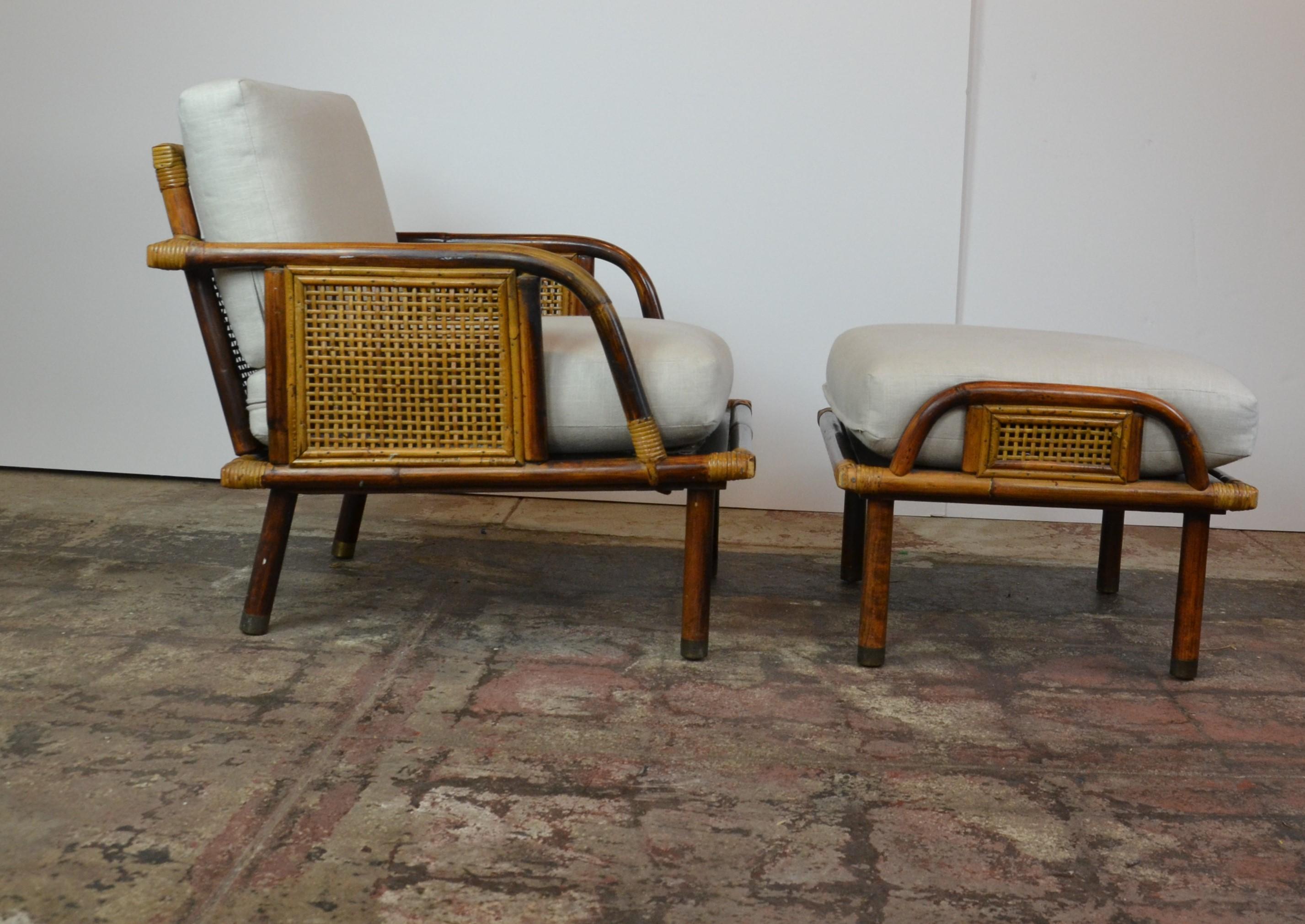 vintage cane lounge chair