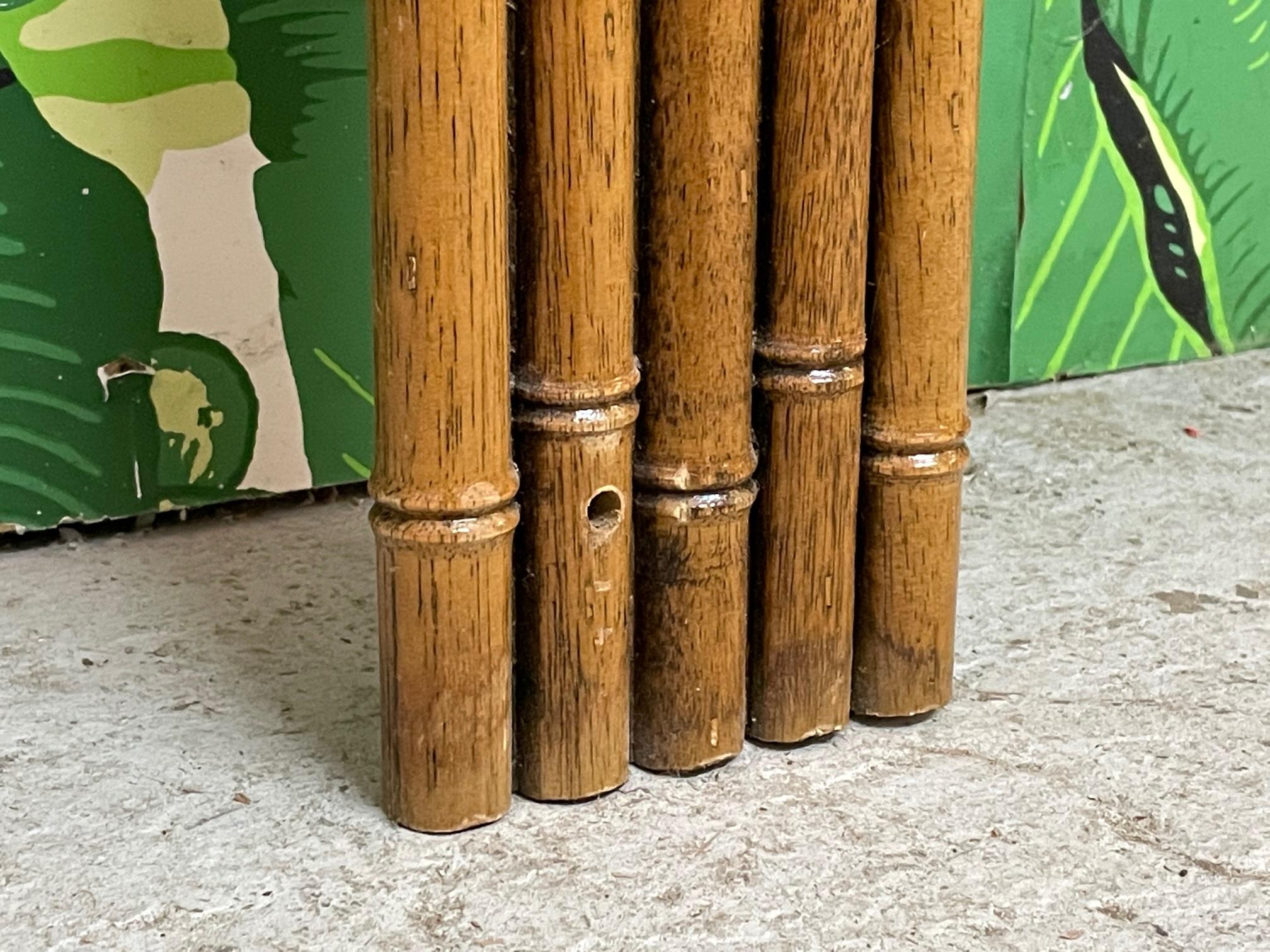 Vintage Rattan and Faux Bamboo Full Size Headboard For Sale 1