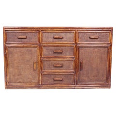 Vintage Rattan and Faux Bamboo Sideboard