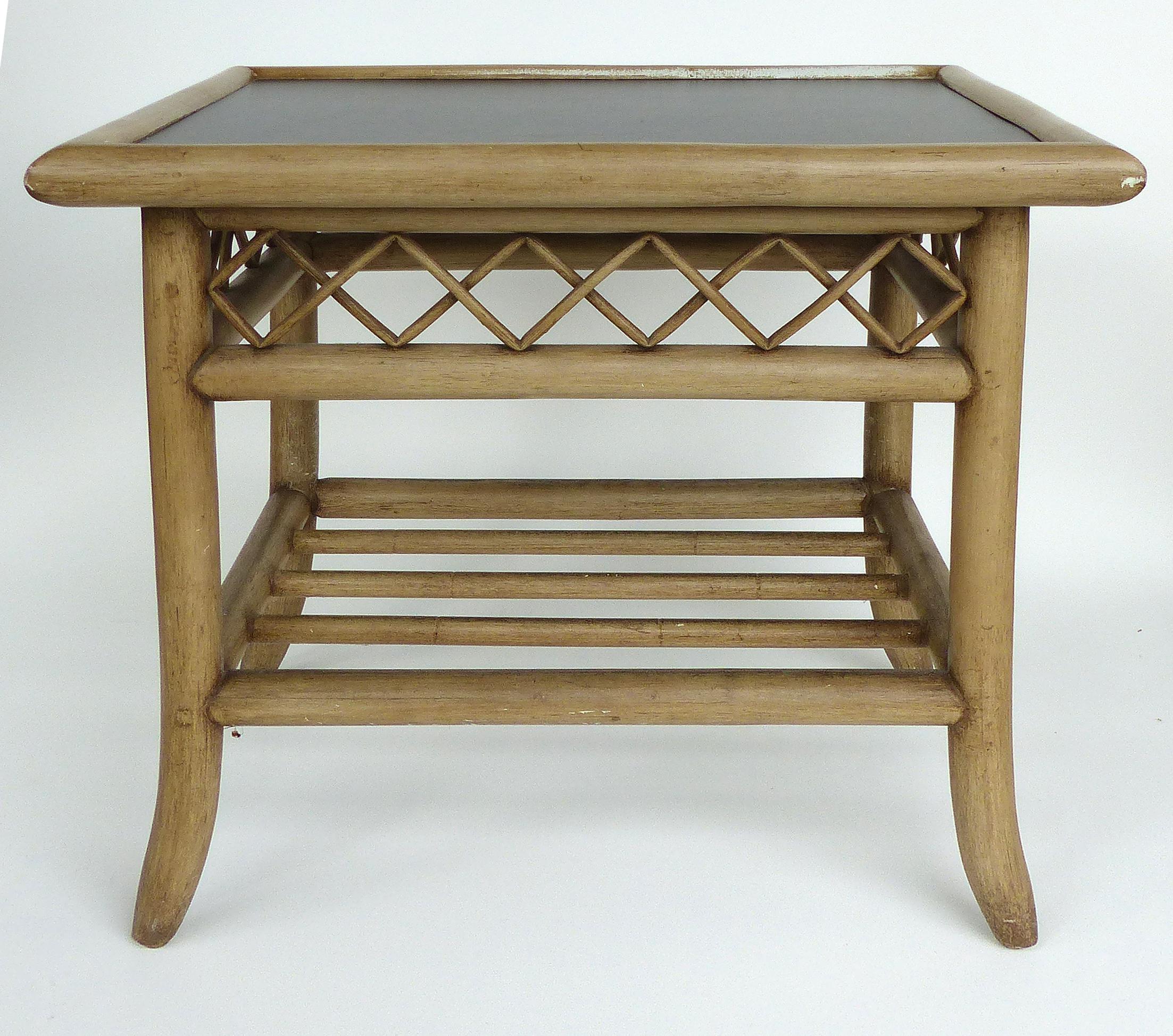 Vintage Rattan and Laminate Side Tables at 1stDibs | vintage rattan ...