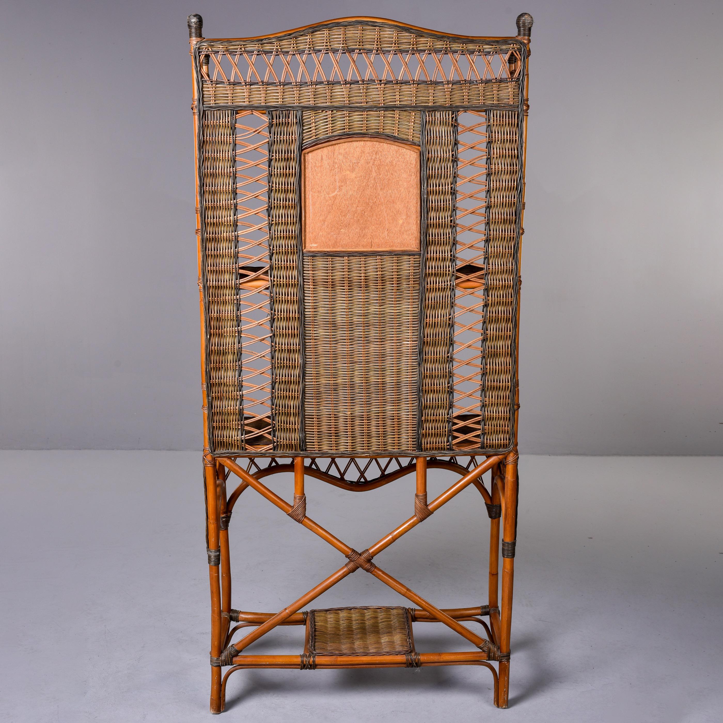 Vintage Rattan and Wicker Hall Stand For Sale 3