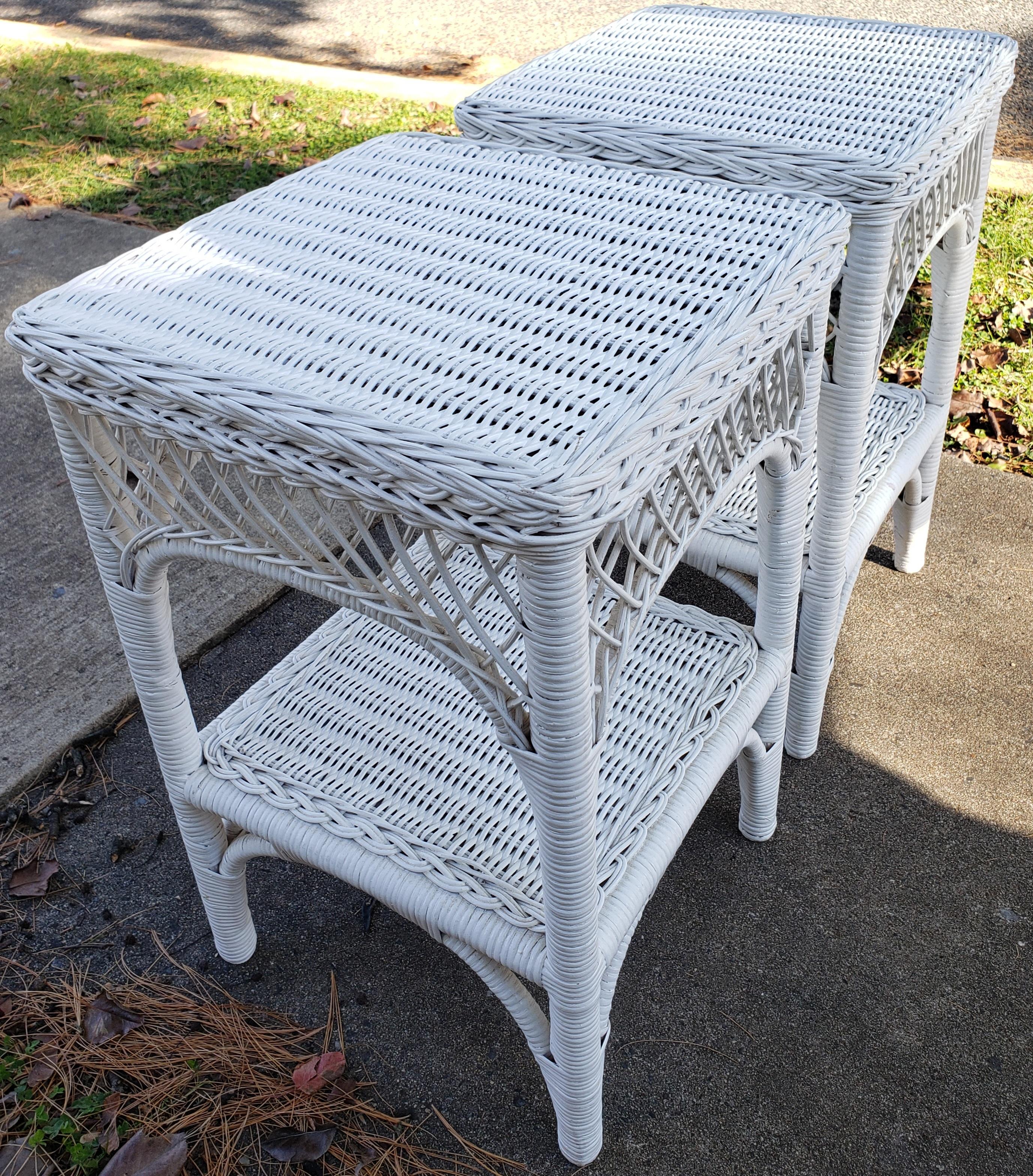 vintage wicker side table