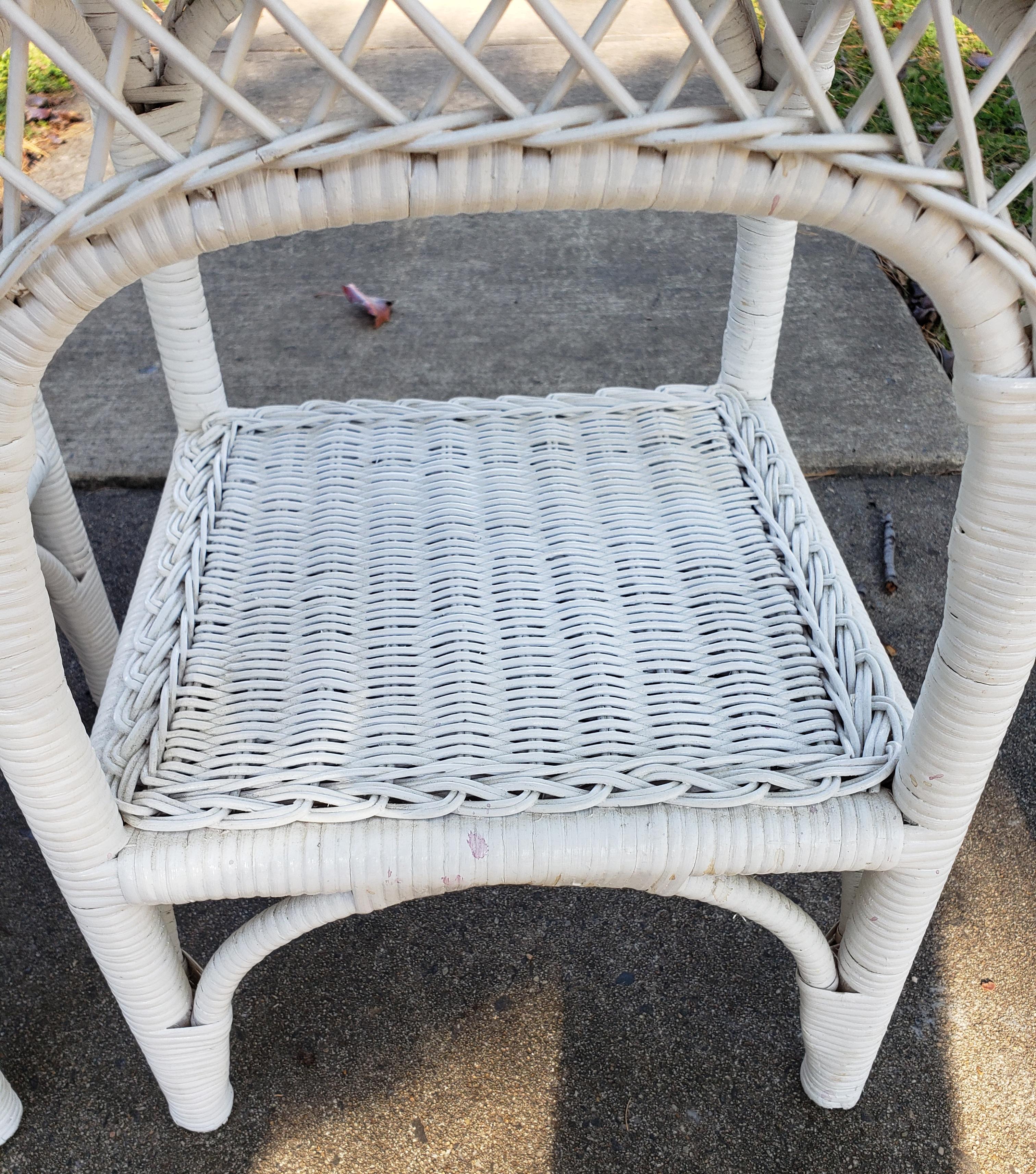 Indonesian Vintage Rattan and Wicker Side Tables - a Pair