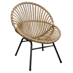 Retro rattan armchair, Dutch Design, 1960