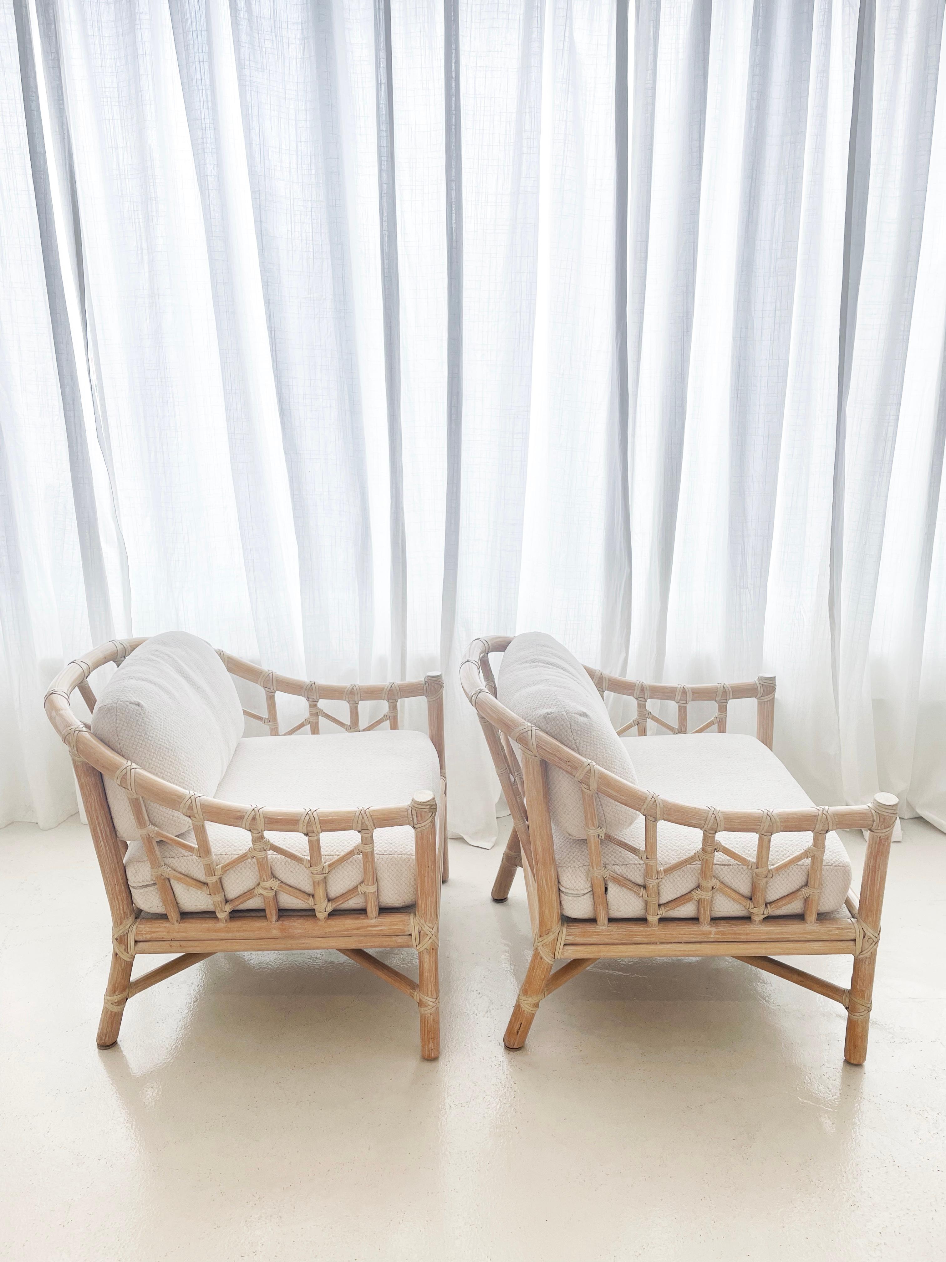 Vintage Rattan Armchairs by McGuire, Set of 2 In Good Condition In Denver, CO