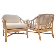 Vintage Rattan Armchairs by McGuire, Set of 2