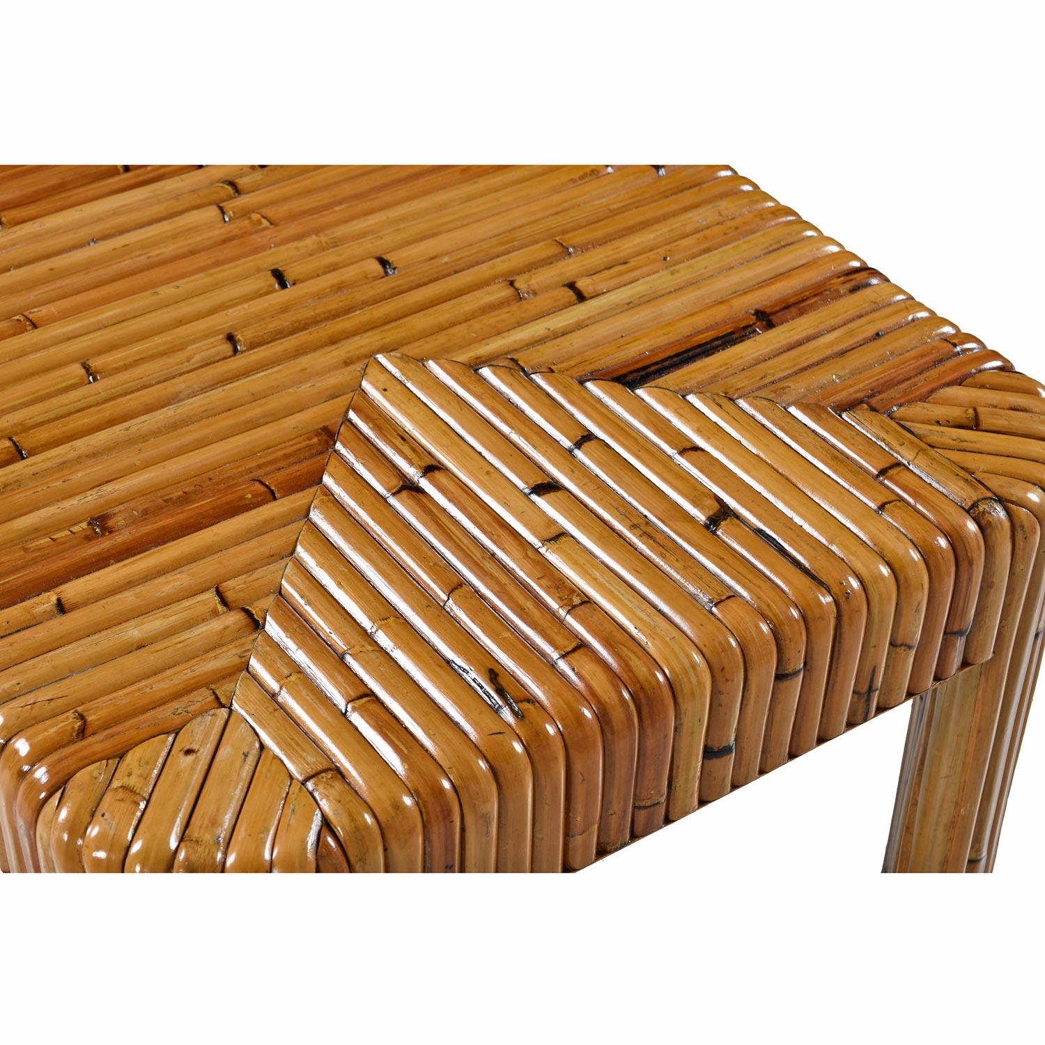 American Vintage Rattan Bamboo Coffee Table