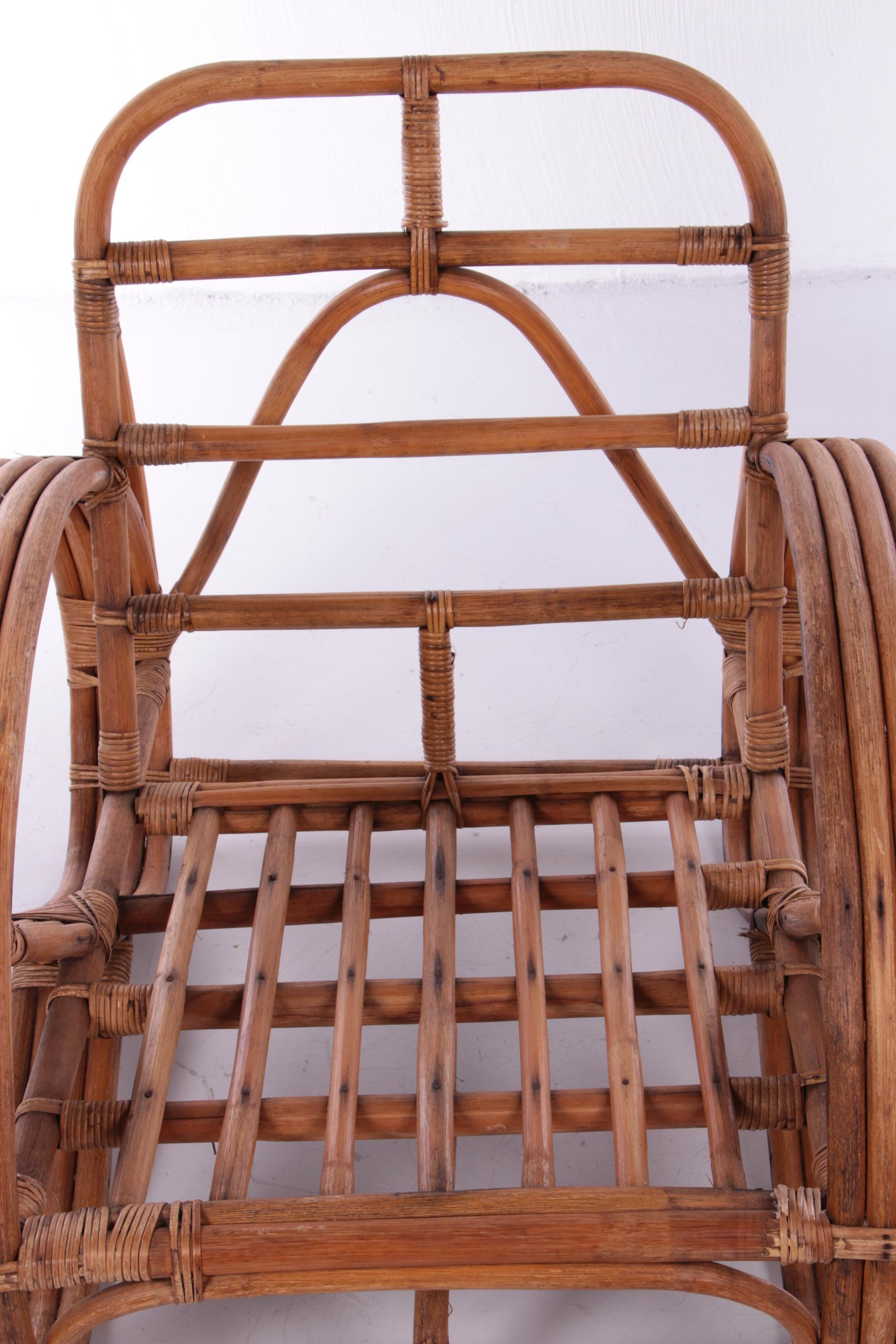 Vintage Rattan Bamboo Lounge Armchair Paul Frankl 5