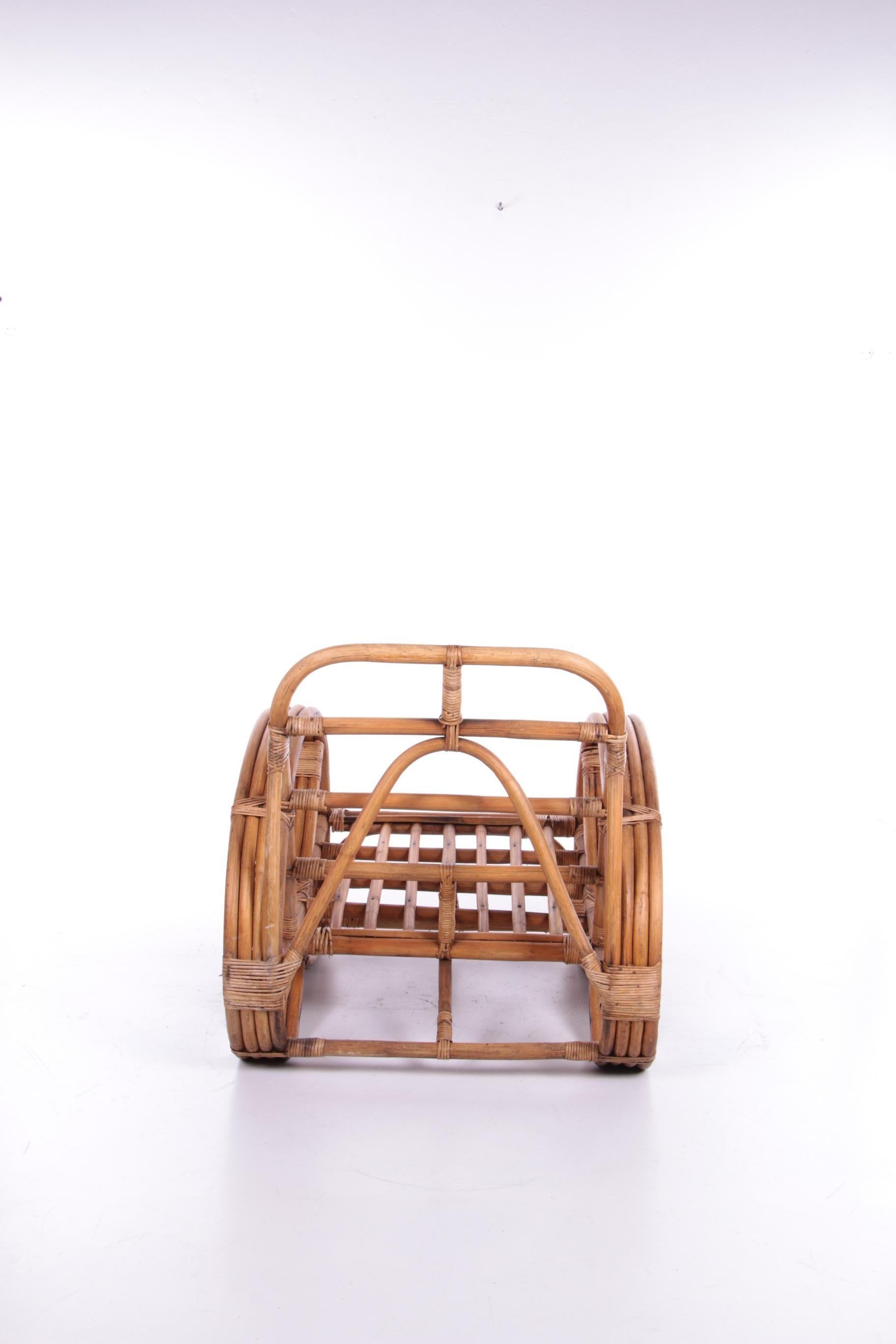 Mid-20th Century Vintage Rattan Bamboo Lounge Armchair Paul Frankl