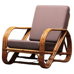 Vintage Rattan Bamboo Lounge Chair - Style Paul Frankl 1960