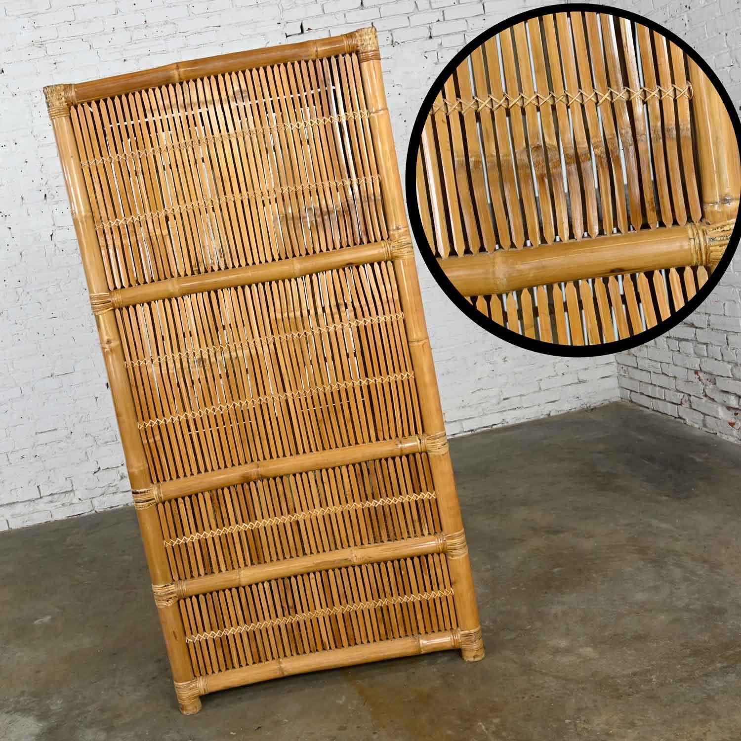 Vintage Rattan & Bamboo Organic Modern Upright Armoire Wardrobe Cabinet 4