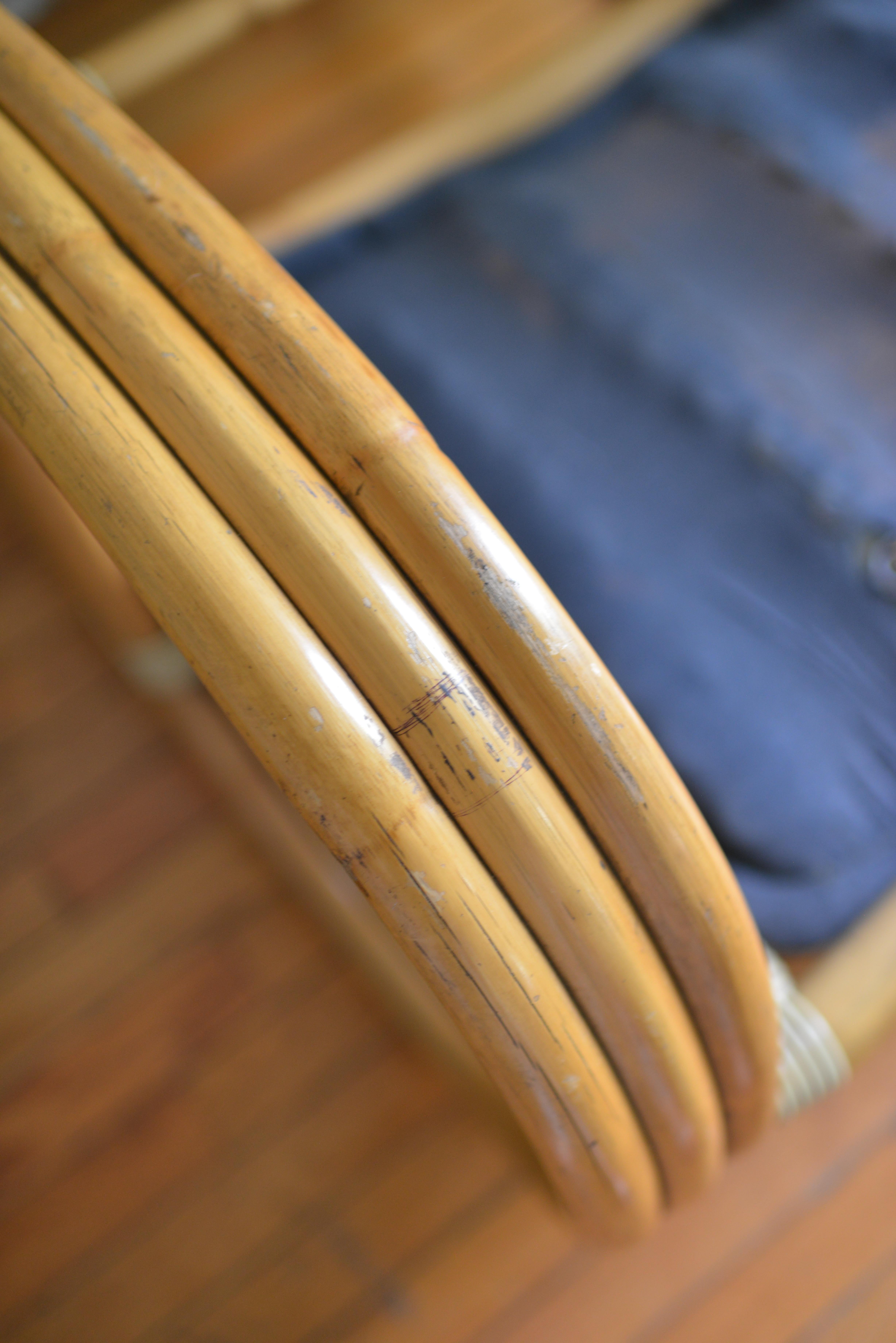 Chaise longue en bambou et rotin à la Paul Frankl en vente 11