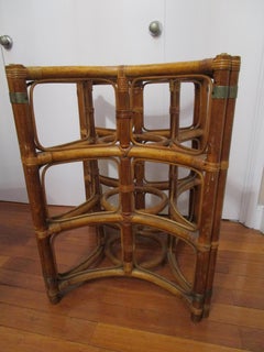 Vintage Rattan Bamboo Table Base in Star Shape for Four Chairs