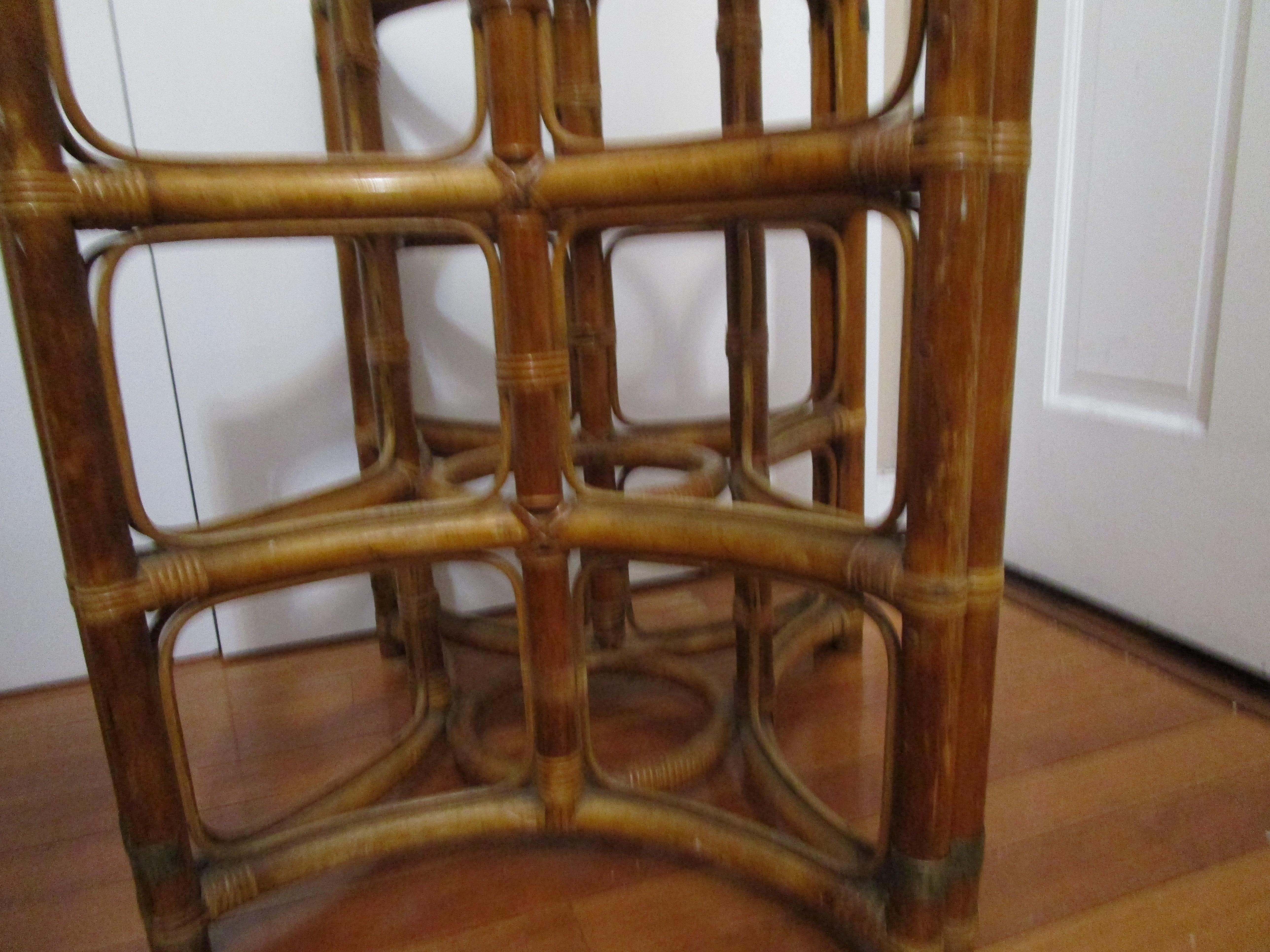 Vintage Rattan Bamboo Table Base in Star Shape for Four Chairs For Sale 1