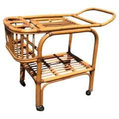 Vintage Rattan Bar Cart