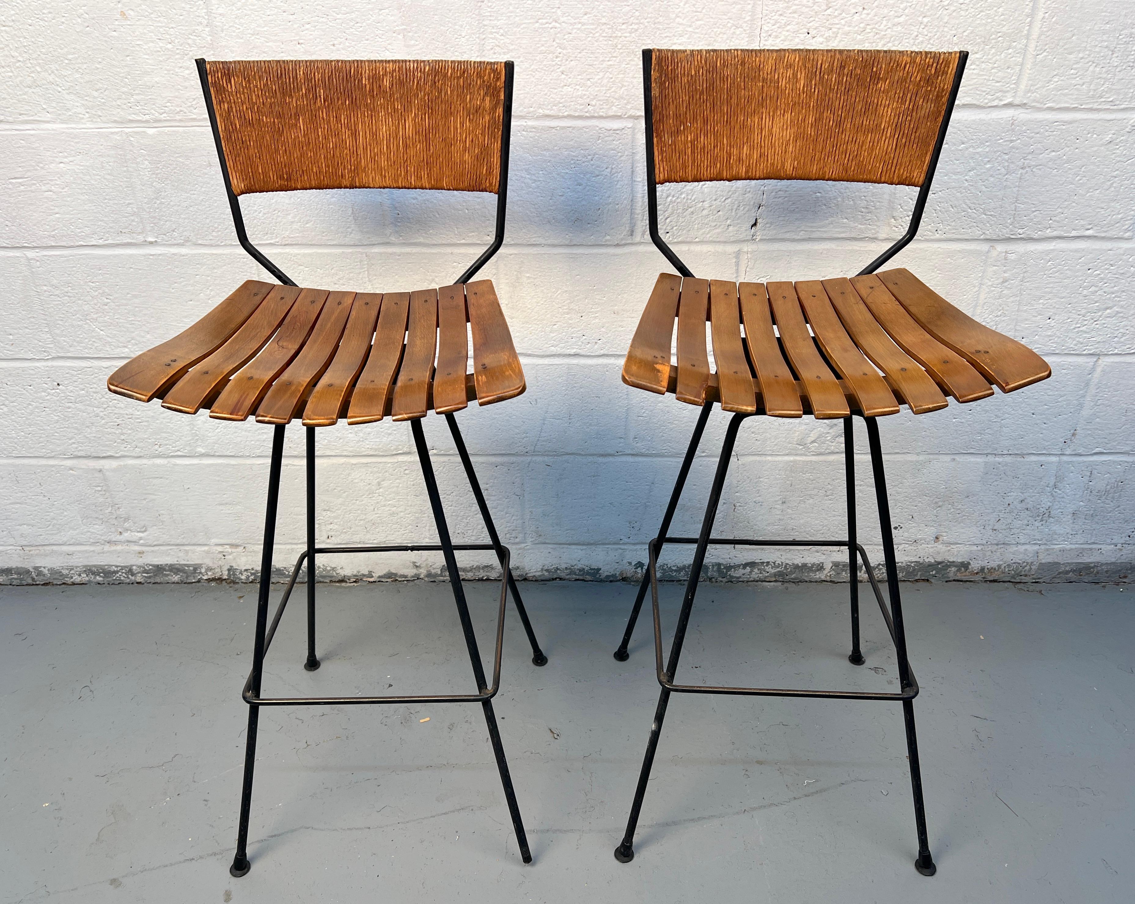 Set de bar vintage en rotin par Arthur Umanoff en vente 6