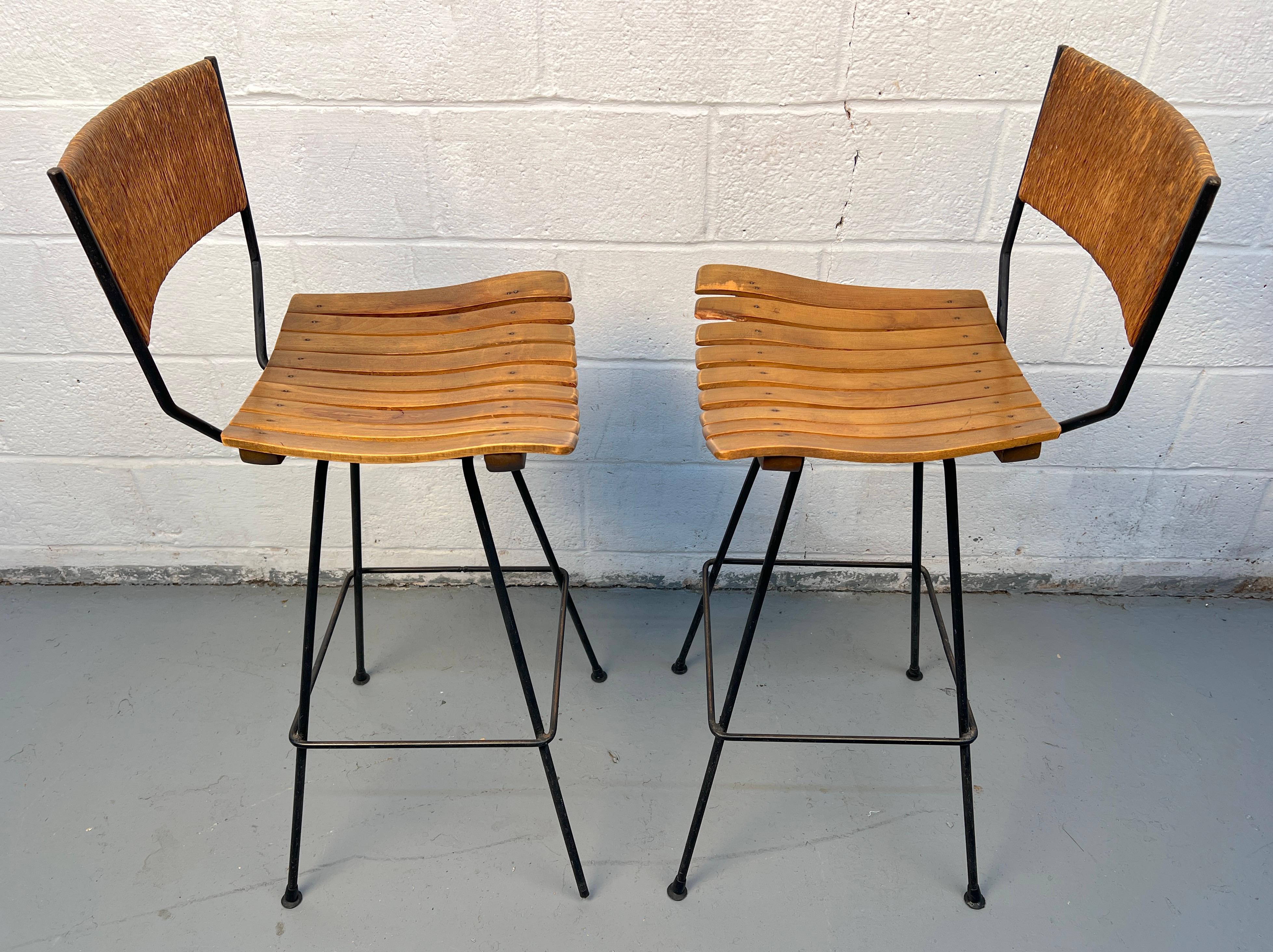 Set de bar vintage en rotin par Arthur Umanoff en vente 7