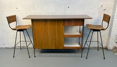 Vintage Rattan Bar Set by Arthur Umanoff