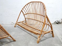 Vintage rattan basket bed 120cm x 190cm