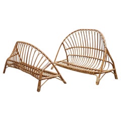Letto a cesto in rattan vintage 120cm x 190cm