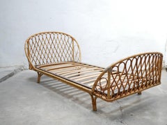 Vintage rattan basket bed 90cm x 190cm