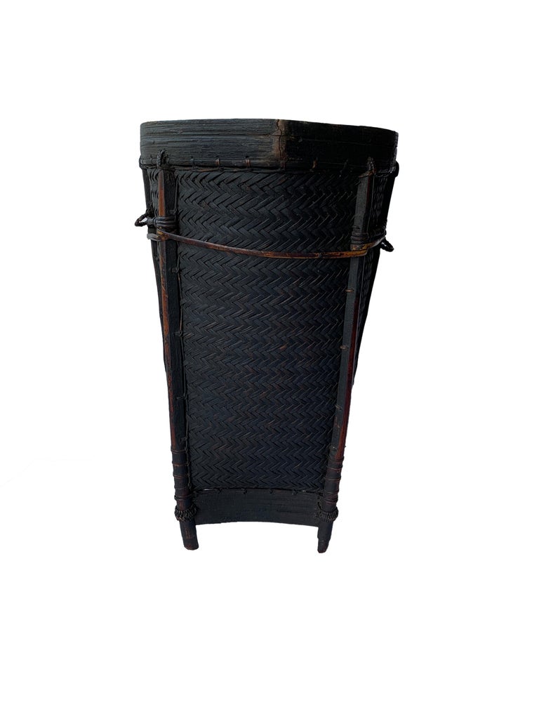 Vintage Rattan Basket Dayak Tribe Hand-Woven from Kalimantan, Borneo ...
