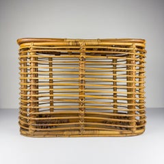 Vintage rattan basket, Italy 1960s