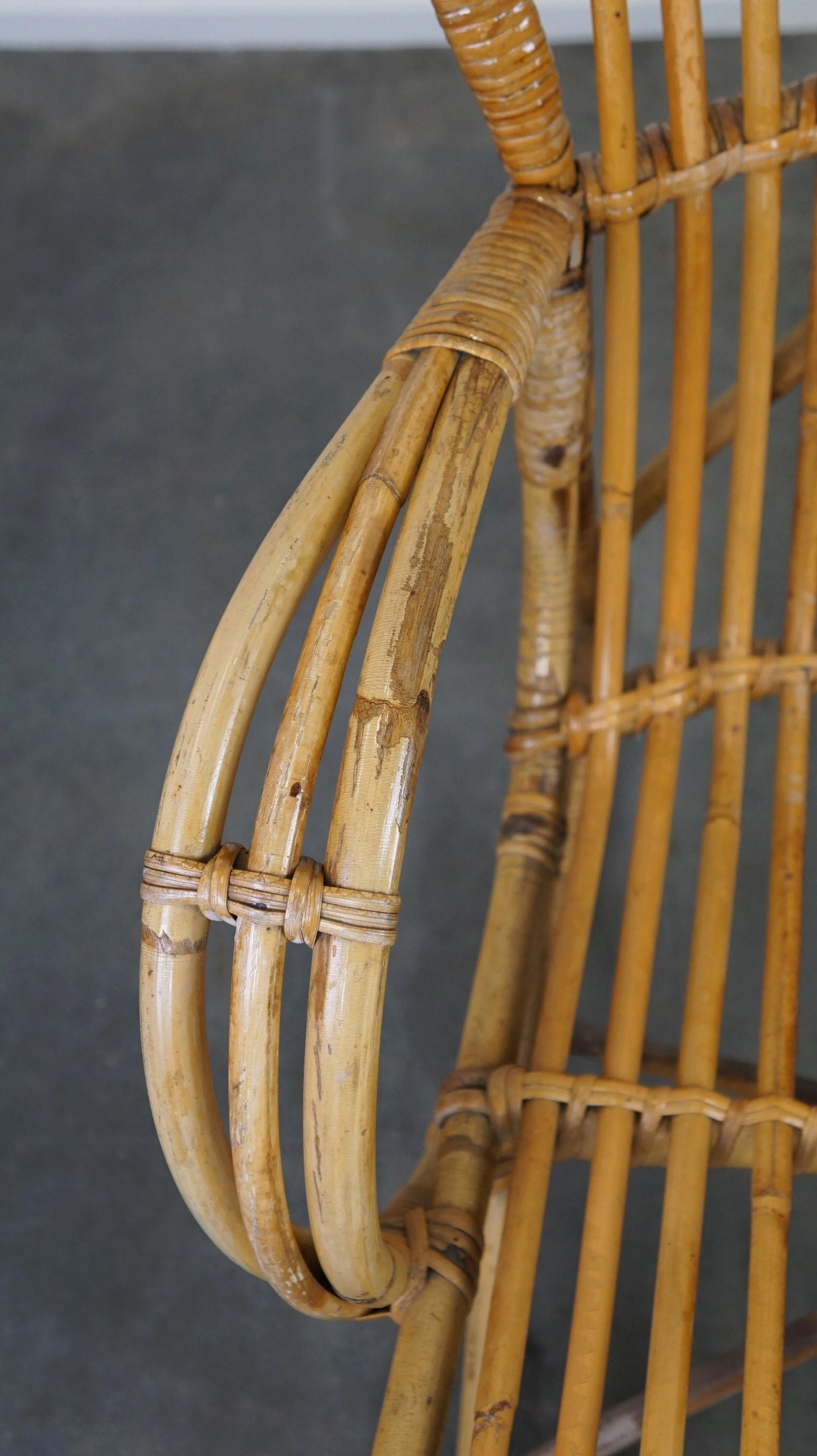 Rotin Belse 8, design néerlandais, 1950, canapé à 2 places en vente