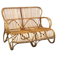 Vintage rattan Belse 8, Dutch Design, 1950, 2 seater sofa