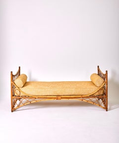 Vintage Rattan Bench 1960