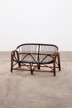 Vintage Rattan Bench - French Design, 1970s