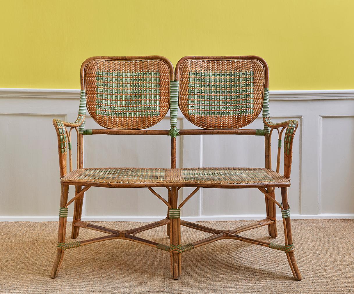 Rattan Bench
France, 1930's

Rattan bench with elegant woven details.