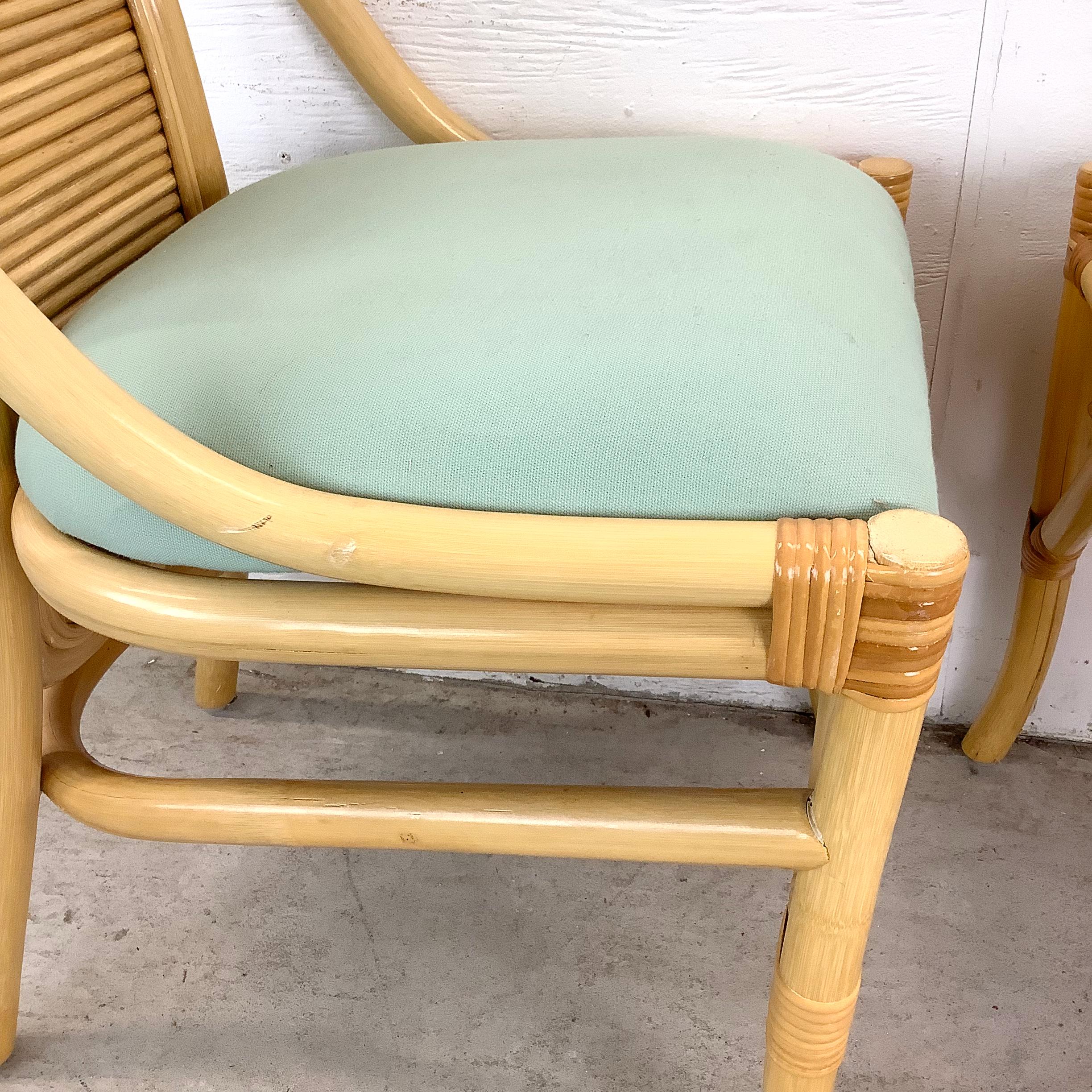Vintage Rattan Bistro Set- Table & Chairs For Sale 4